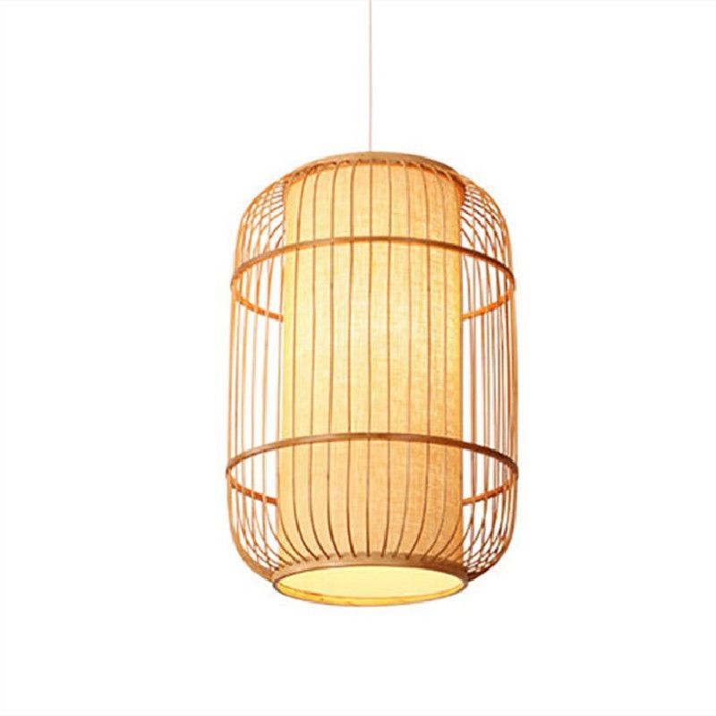 1 Light Bamboo Pendant Light Modern Simple Style Hanging Lamp Fixture for Living Room