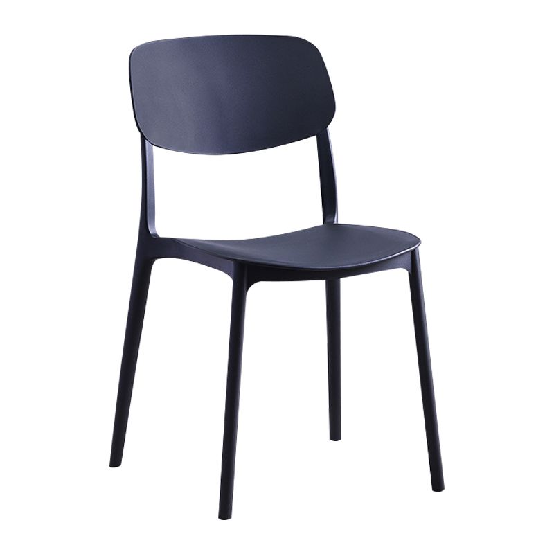 Nordic Glam Style Chairs Kitchen Armless Chair with Plastic Legs