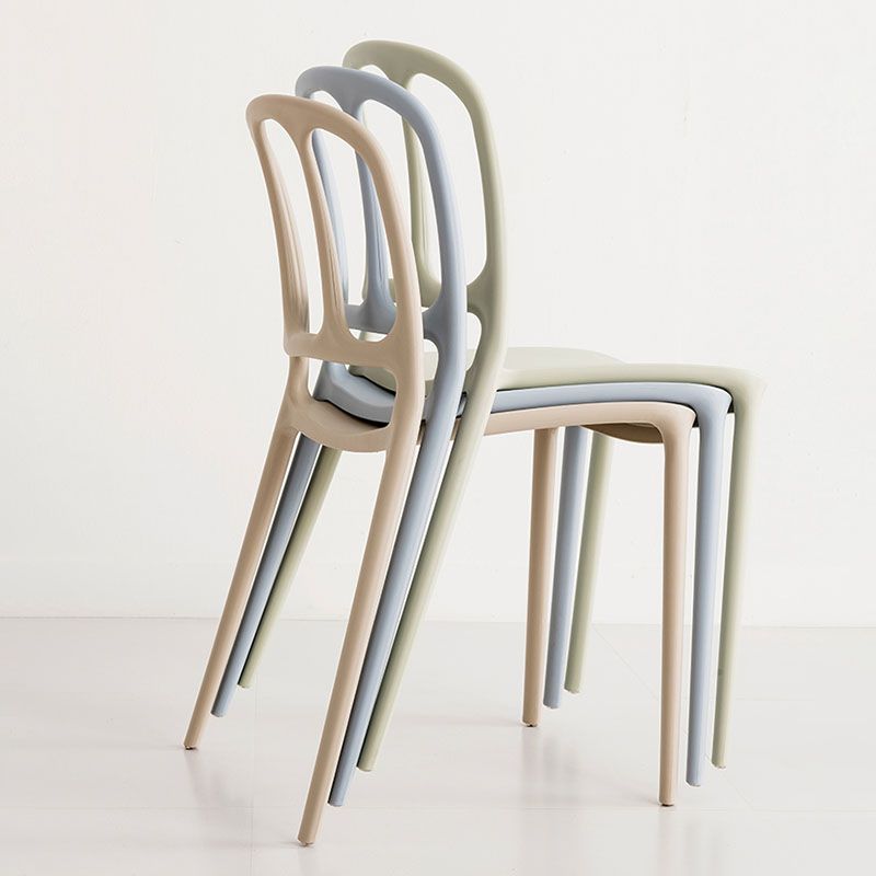 Scandinavian Armless Stacking Dining Chair Open Back Side Chair