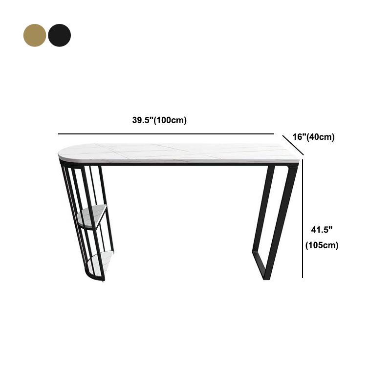 Stone Bar Dining Table Modern Bar Table with Double Pedestal for Kitchen Balcony