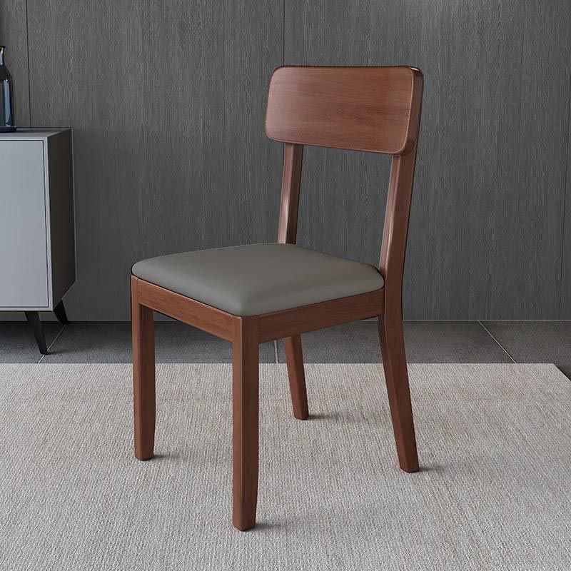 Contemporary Wood Dining Chair Open Back Dining Side Furniture in Matte Finish for Home