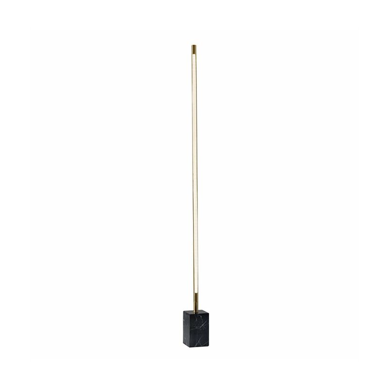 Bar-Shaped LED Floor Lamp Simplicity Marble Black/Gold Floor Standing Light for Living Room