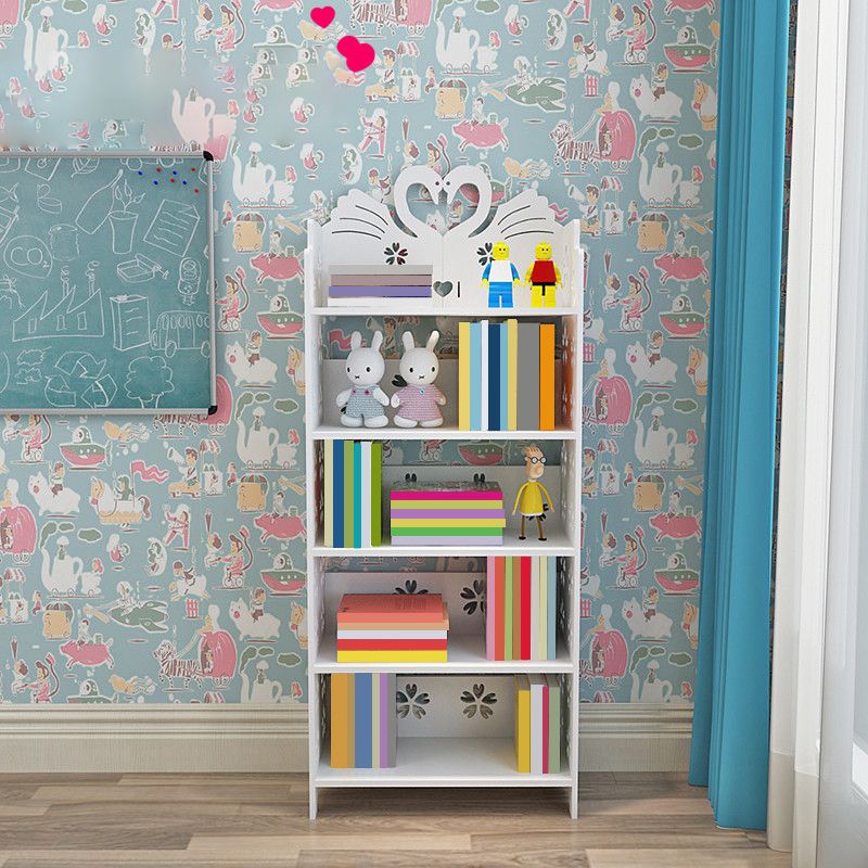 Contemporary Shelf Closed Back Standard Kids Bookshelf in Manufactured Wood