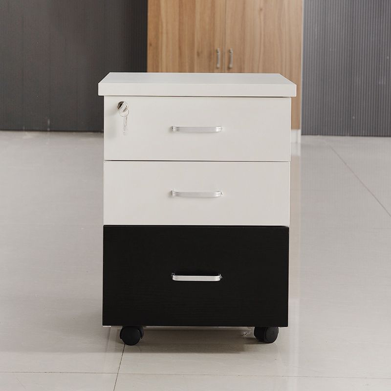 Contemporary Style Vertical Filing Cabinet Wood Filing Cabinet with Locking Storage