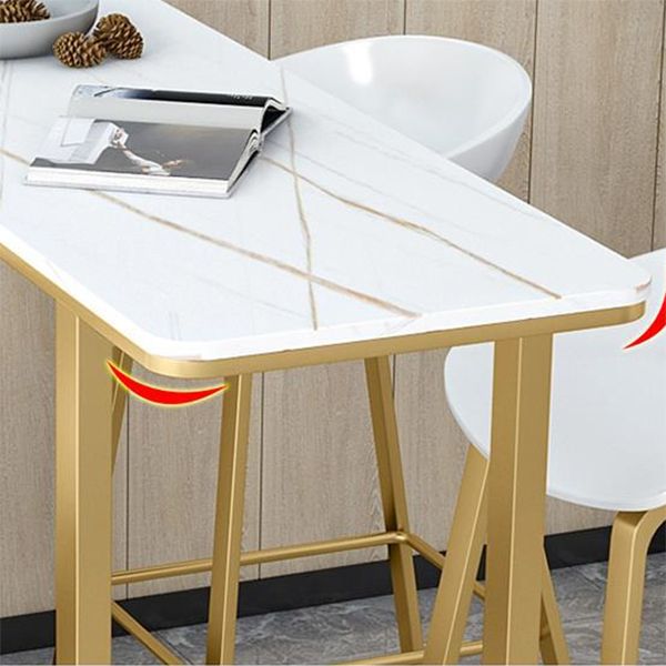 Nordic Style Rectangle Bar Counter Table Sintered Stone Dining Table for Kitchen