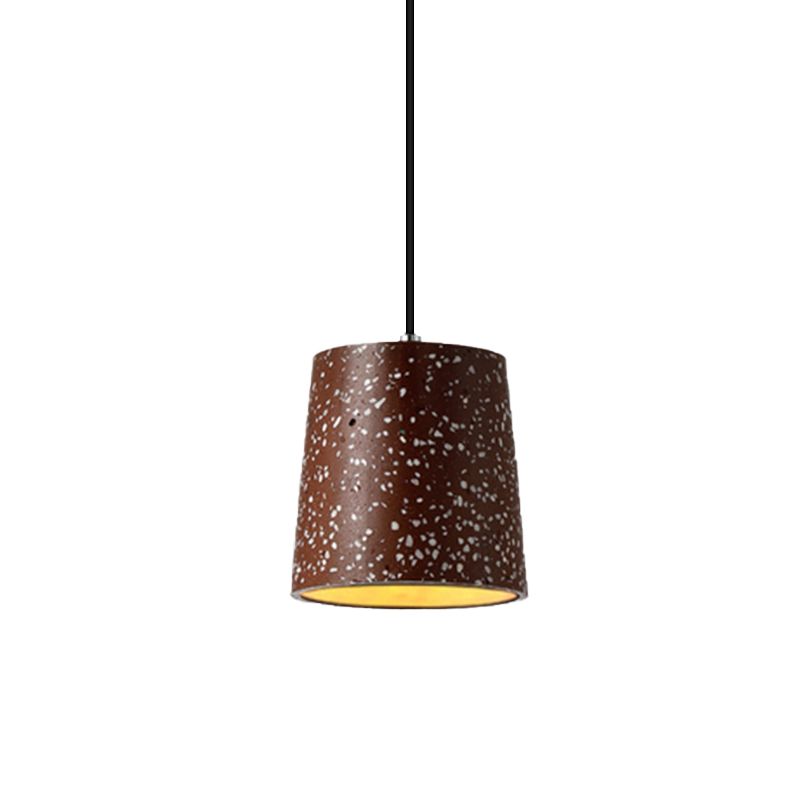 Cement Cone Pendant Lighting in Nordic Style 1 Light Black/White/Brown Hanging Light