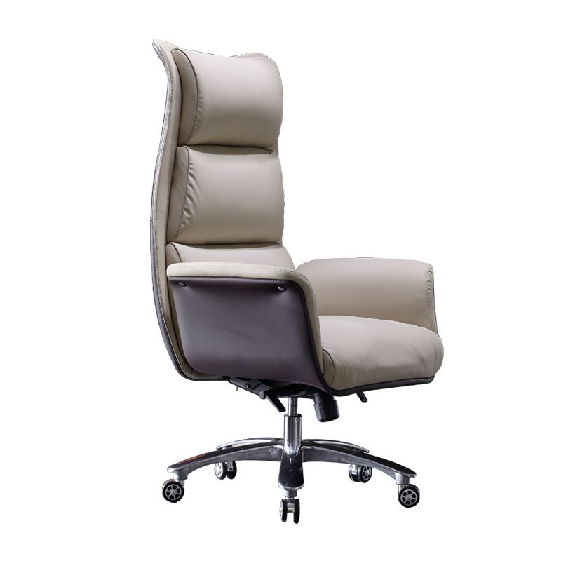 Modern Faux Leather Managers Chair Chrome Frame Padded Arms Chair