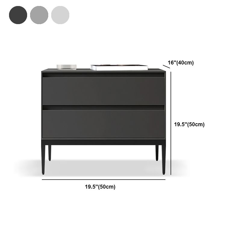 Modern Wood Nightstand with Drawers 20" Tall Night Table with Legs
