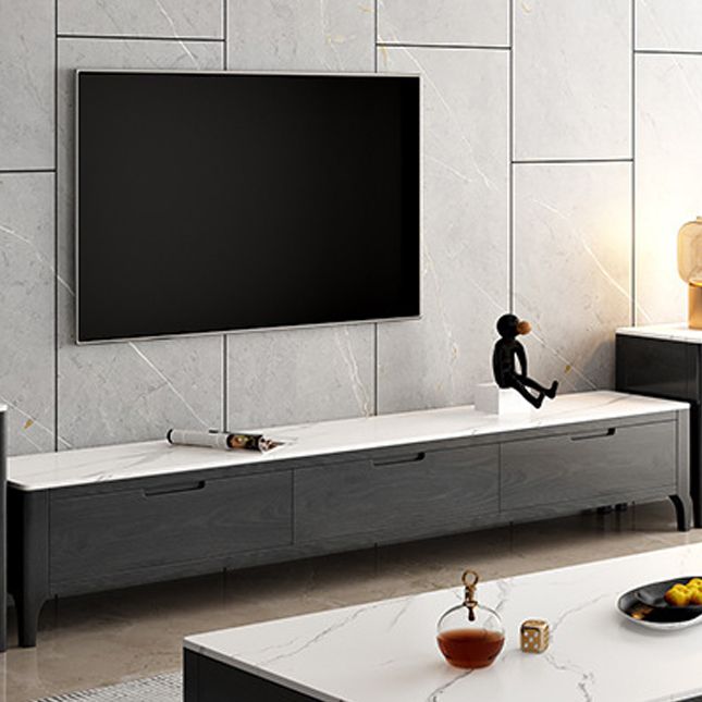 Scandinavian TV Media Console Stone TV Stand for Living Room