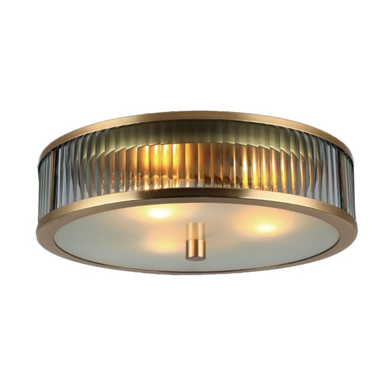 American Style Ceiling Light Round Shape Ceiling Lamp with Glass Shade for Bedroom