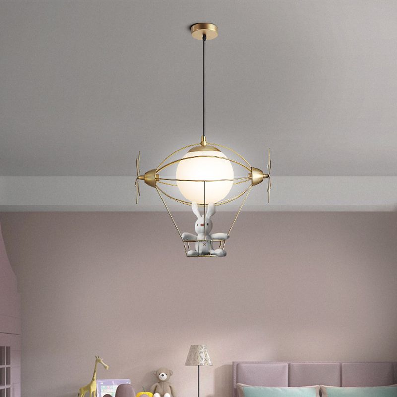 Hot Air Balloon Wall Lighting Pendant Light Metal 1 Head Gold Hanging Ceiling Light