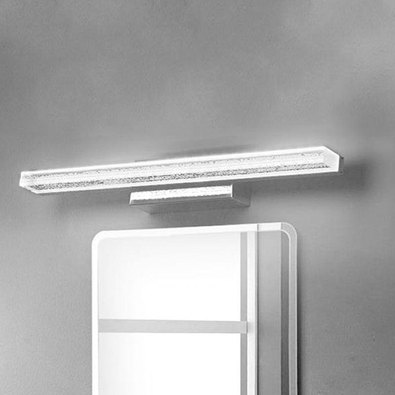 Linear Bathroom Vanity Lamp Stainless Steel 1-Light Modern LED Wall Sconce with Acrylic Shade in Warm/White Light, 8"/16"/23.5" Wide