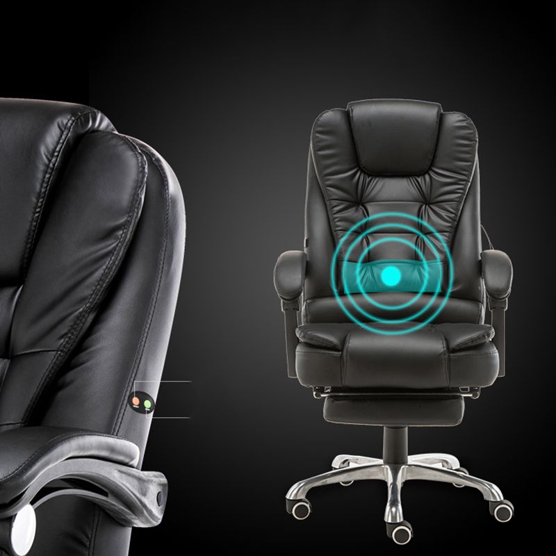 Contemporary Office Chair with Silver Metal Base Executive Ergonomic Computer Chair