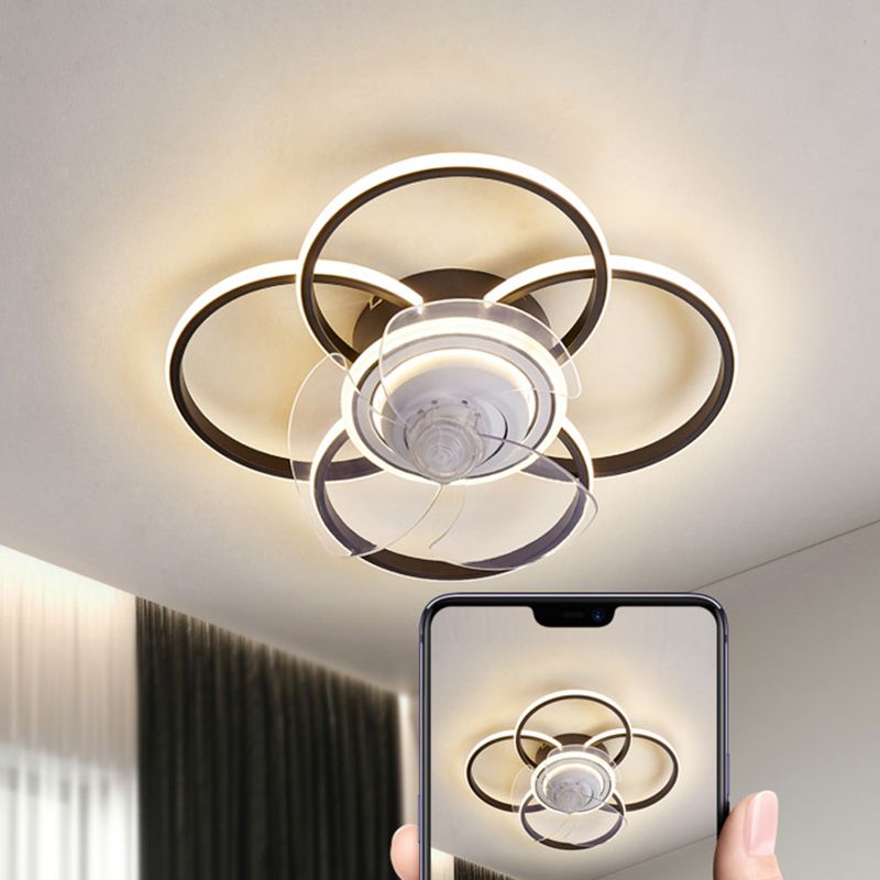 Metal Round Shape Ceiling Fans Light Modern Style 5-Lights Ceiling Fan Light