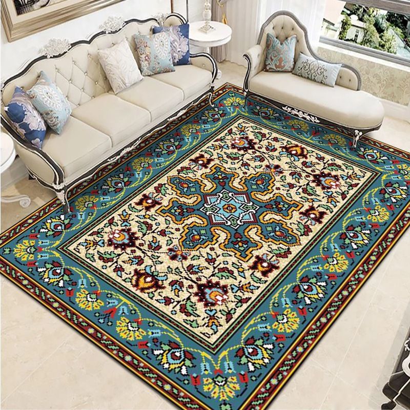 Reclaimed Southwestern Print Rug Polyester Carpet Stain Resistant Indoor Rug for Home Decoration