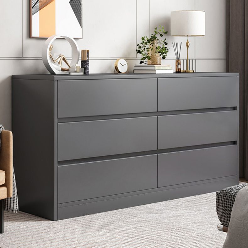 Contemporary Wooden Chest with 6 Soft Close Drawers Accent Chest