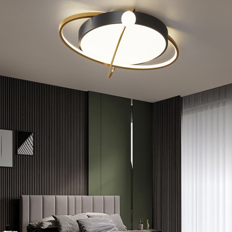 Modern Style Geometry Shape Ceiling Fixtures Metal 3 Light Flush Ceiling Light Fixtures