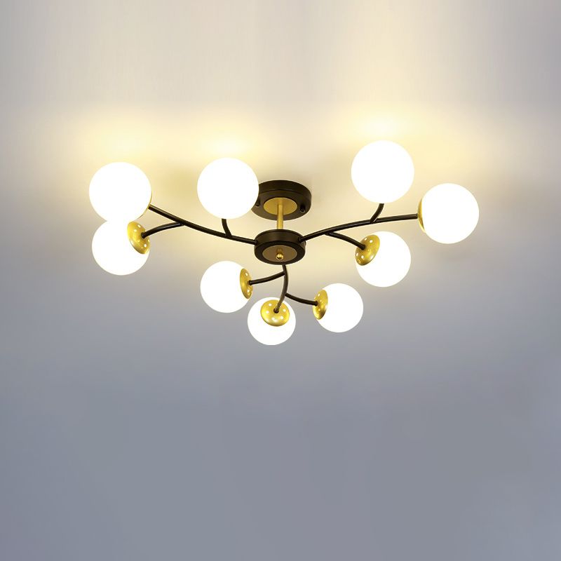 Nordic Style Ceiling Light Ball Shape Glass Shade Ceiling Lamp for Living Room