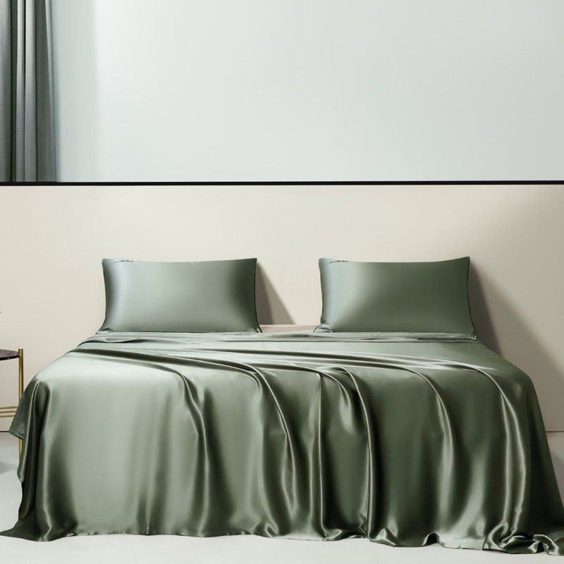 Silky Sheet Set 3-Piece Solid Color Wrinkle-Free Bed Set in Green