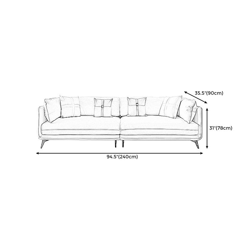 Contemporary Stain-Resistant Faux Leather Square Arm Sofa/Sectional for Living Room