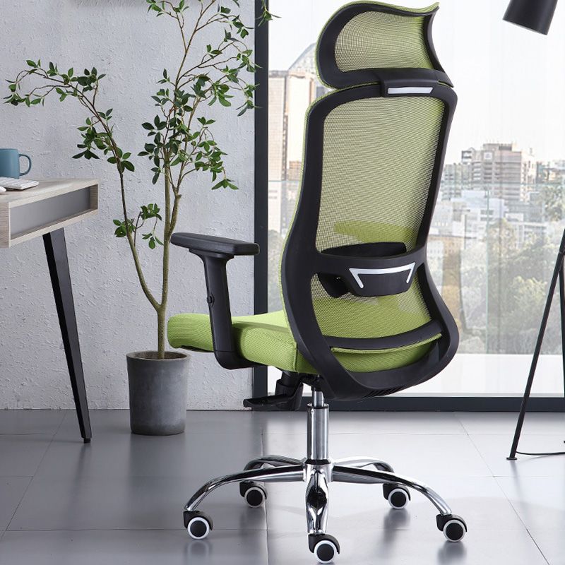 Modern Green Office Chair Adjustable Seat Height Desk Chair with Wheels