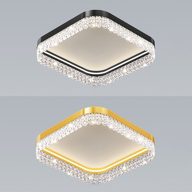 Crystal Geometric Flush Light Simplicity 1 Light Flush Ceiling Light Fixtures