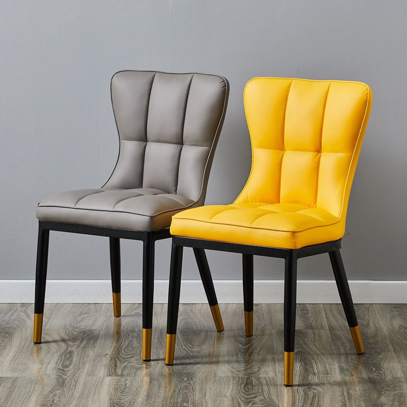 Scandinavian Upholstered Side Chair Armless Solid Back Chairs