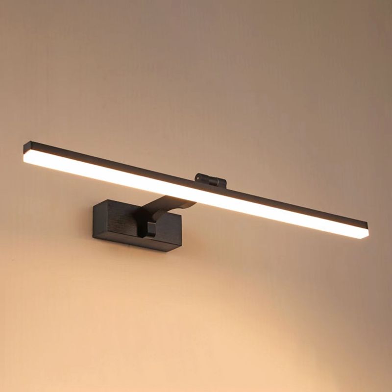 Lineaire moderne stijl ijdelheid licht metaal 1 licht led spiegel licht voor badkamer in zwart