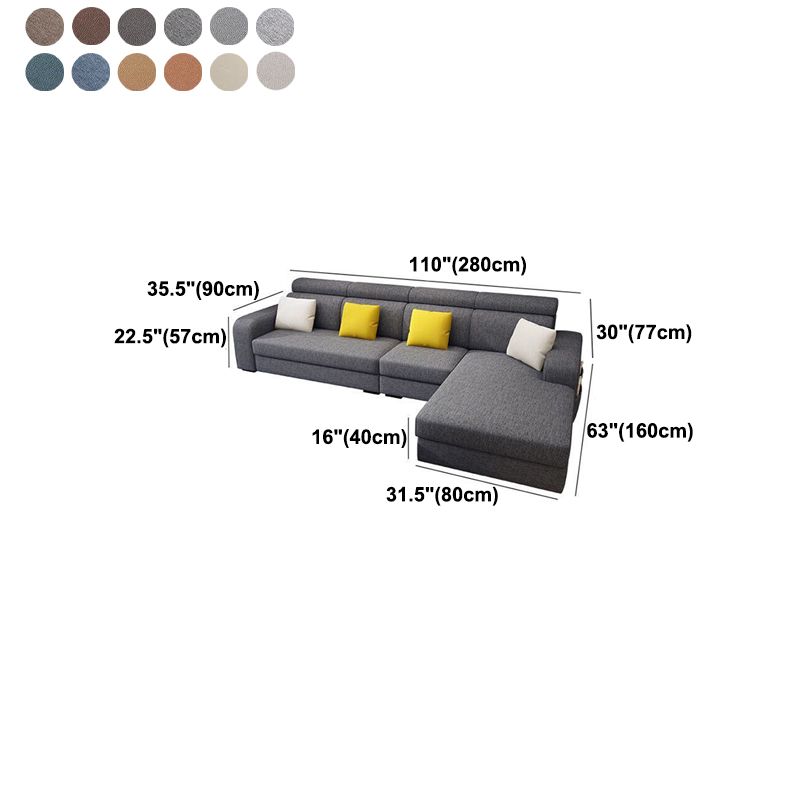 Scandinavian 4-seater L-Shape Sectional with Stoarge for Living Room