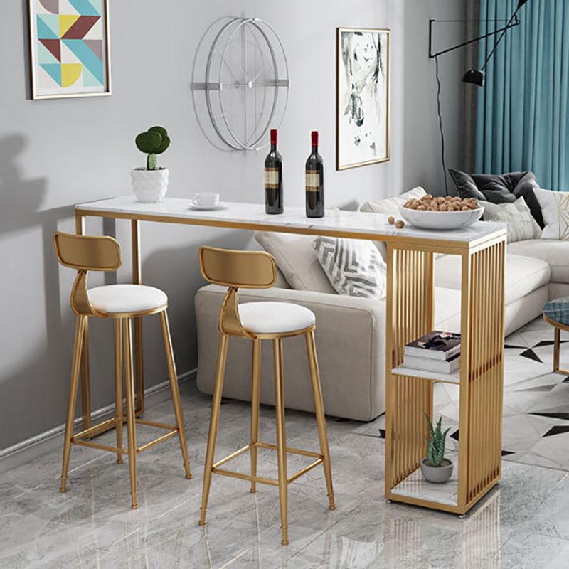 Stone Top Bar Dining Table Modern Bar Dining Table with Sled Base