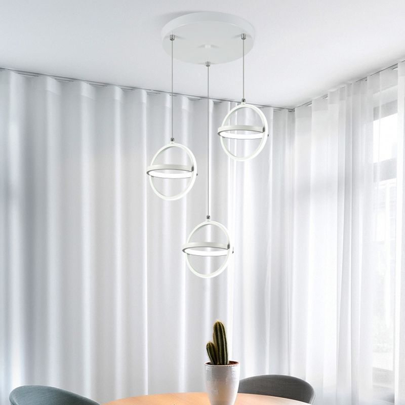 Nordic Style Aluminum Pendant Light Geometric LED Hanging Pendant for Bedroom