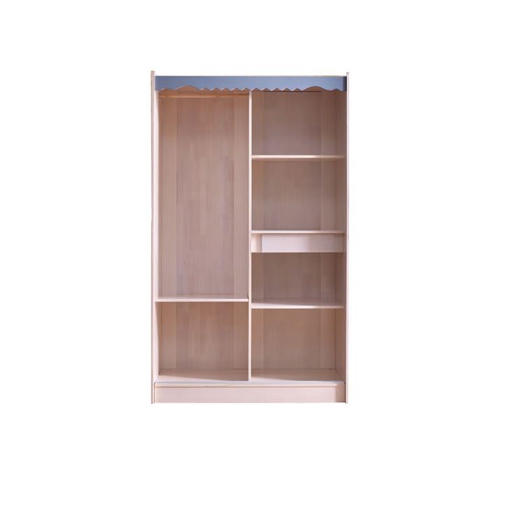 Modern Pine Solid Wood Wardrobe 1-drawer Youth Armoire, 47.2" D x 23.6" W x 79.9" H