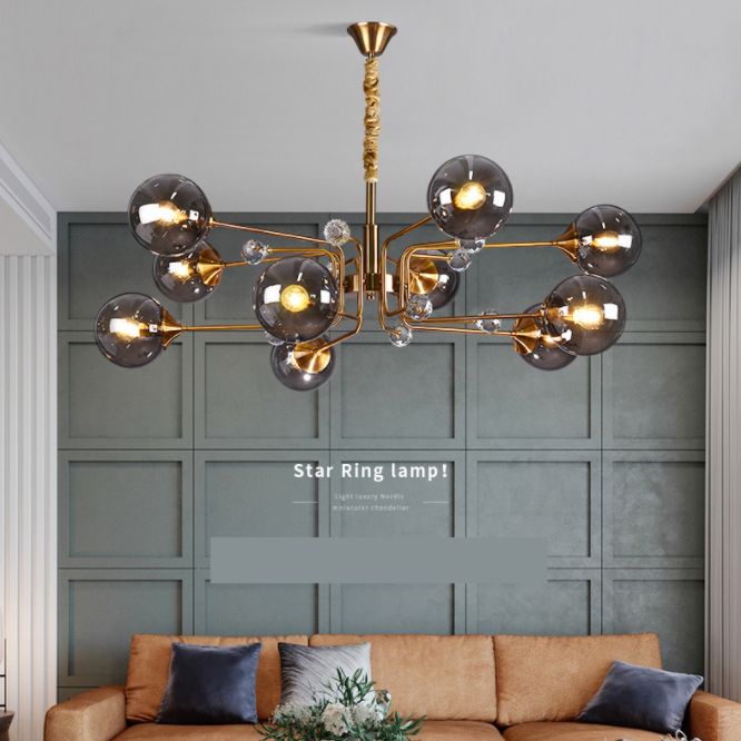 Orb Chandelier Pendant Light Nordic-Style Glass Chandelier Light Fixture for Living Room