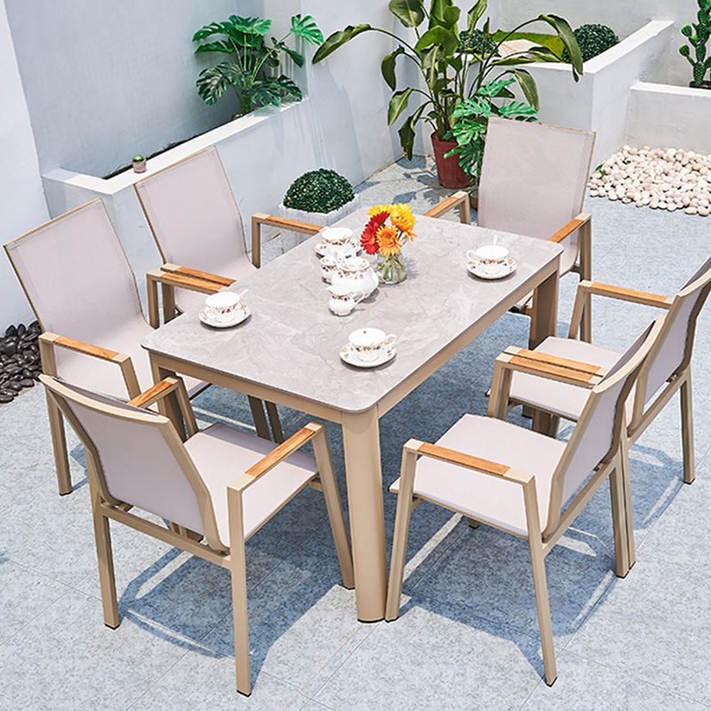 Modern Outdoor Bistro Chairs Stacking Outdoors Dining Chairs with Arm