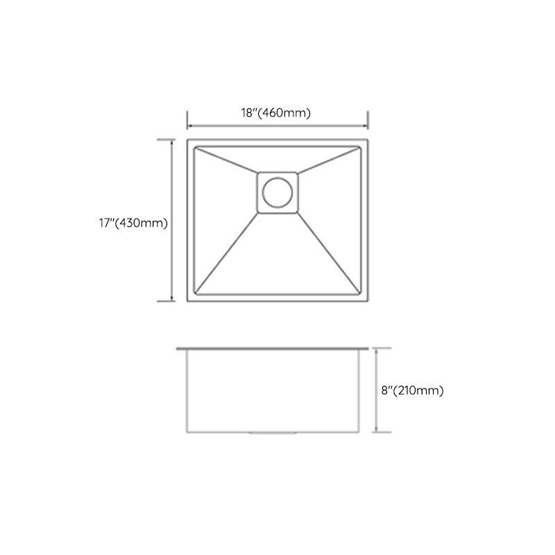 Contemporary  Style Kitchen Sink Stainless Steel Overflow Hole Design Kitchen Sink