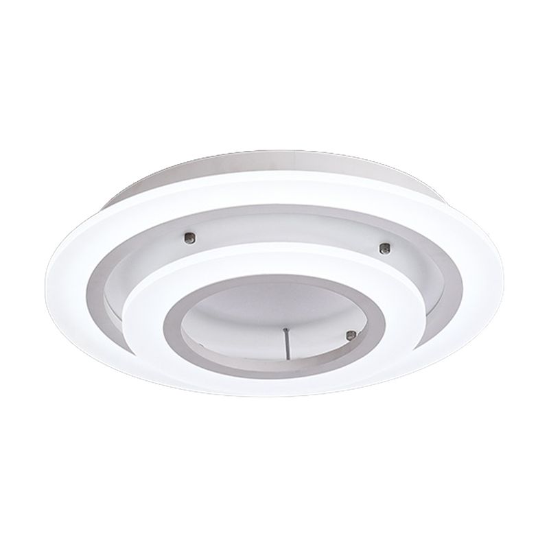 Acrylic Multi-Layer Ceiling Lamp Minimalist 2/3/4-Head LED White Flush Mount Lighting in Warm/White Light