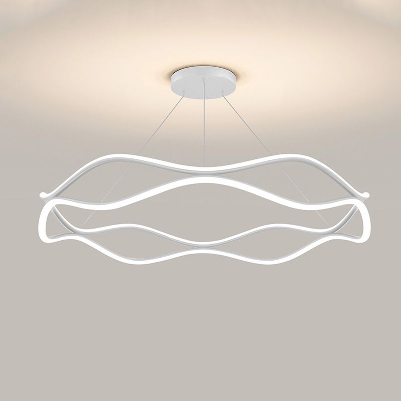 Metal Linear Shape Flush Ceiling Light Modern Style 2 Lights Flush Mount Lighting Fixtures