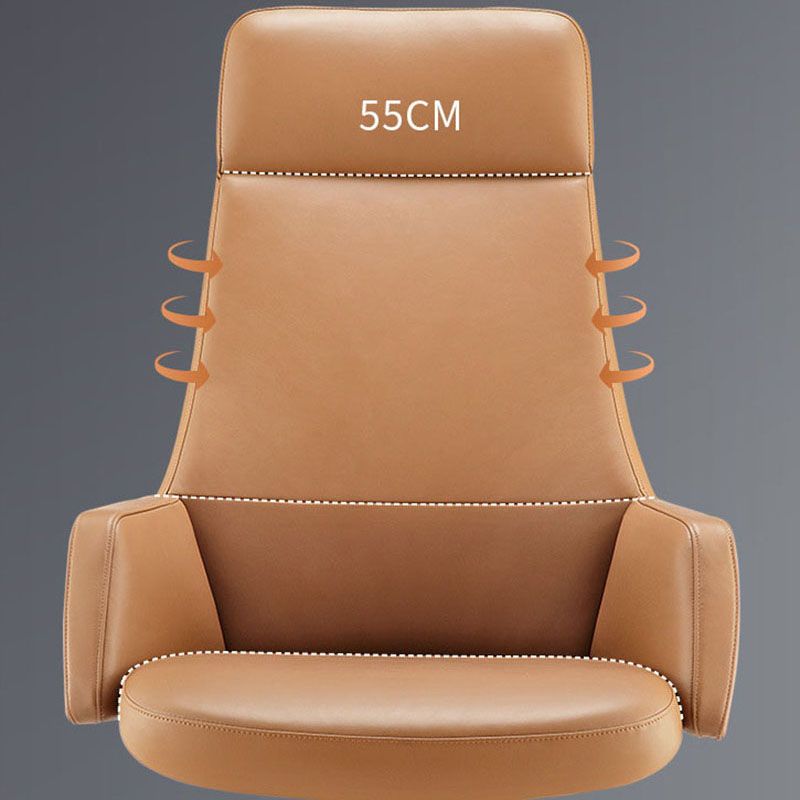 Modern Computer Chair Fixed Arms Chair Leather Management Office Chair