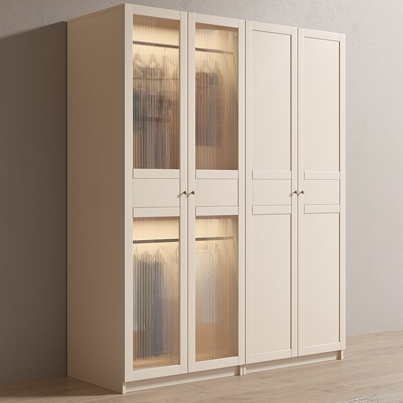 White Wood Wardrobe Armoire Modern Wardrobe with Soft Close Doors