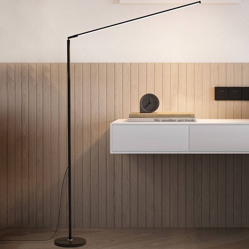 1-Light Linear Floor Lamp Contemporary Style Metal Floor Light for Bedroom