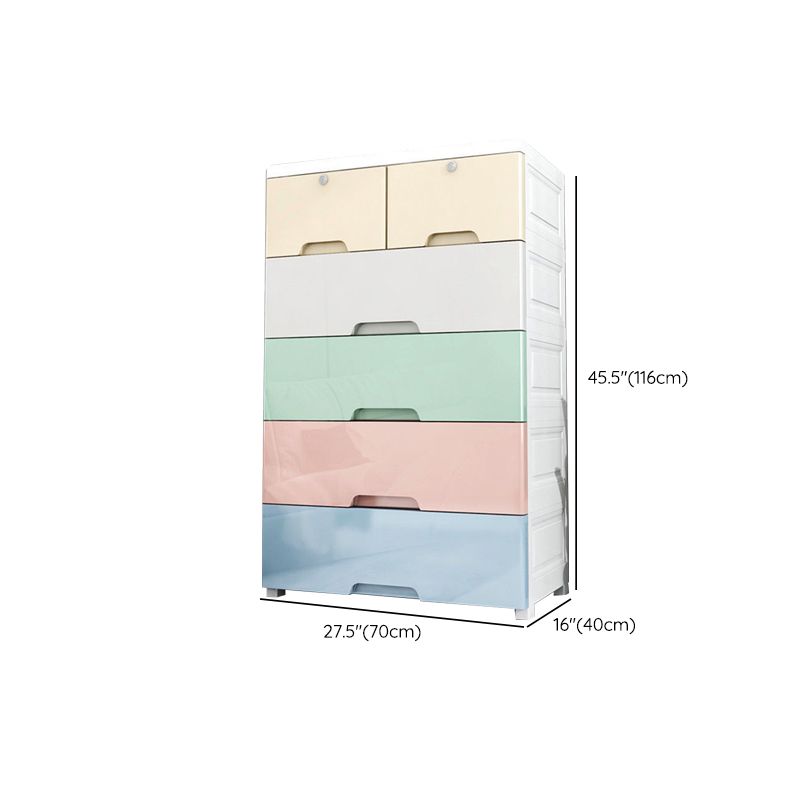 Vertical Nursery Dresser Scandinavian Plastic Kids Nightstand with 5/6 Drawers for Home