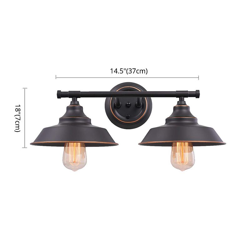 Vintage Industrial Wall Light Sconce 2 Heads Metal Vanity Sconce Lights for Bathroom