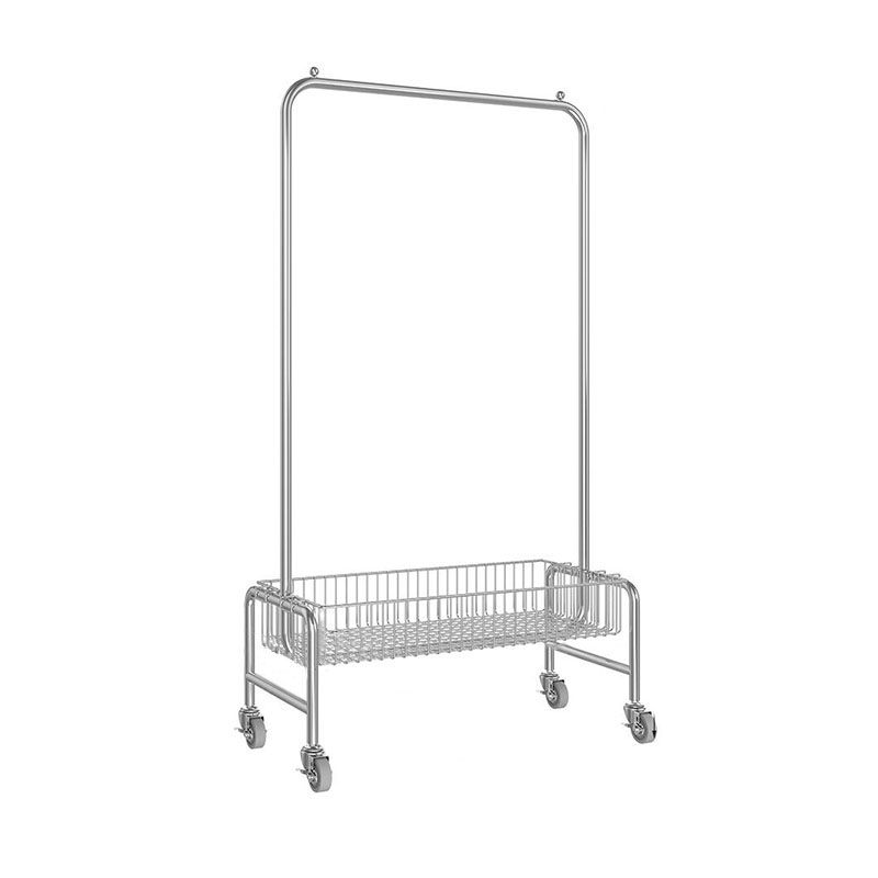 Industrial Hall Stand Metal Hanging Rail and Storage Shelf Coat Rack