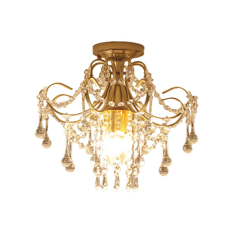 Creative Crystal Ceiling Light Household Flush Mount Light Fixture for Bedroom