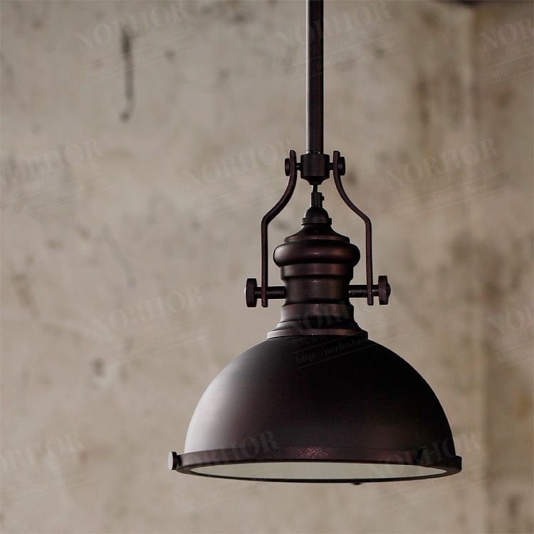 Black Pendant Light Fixture Industrial Style Metal With Rod Hanging Pendant Light