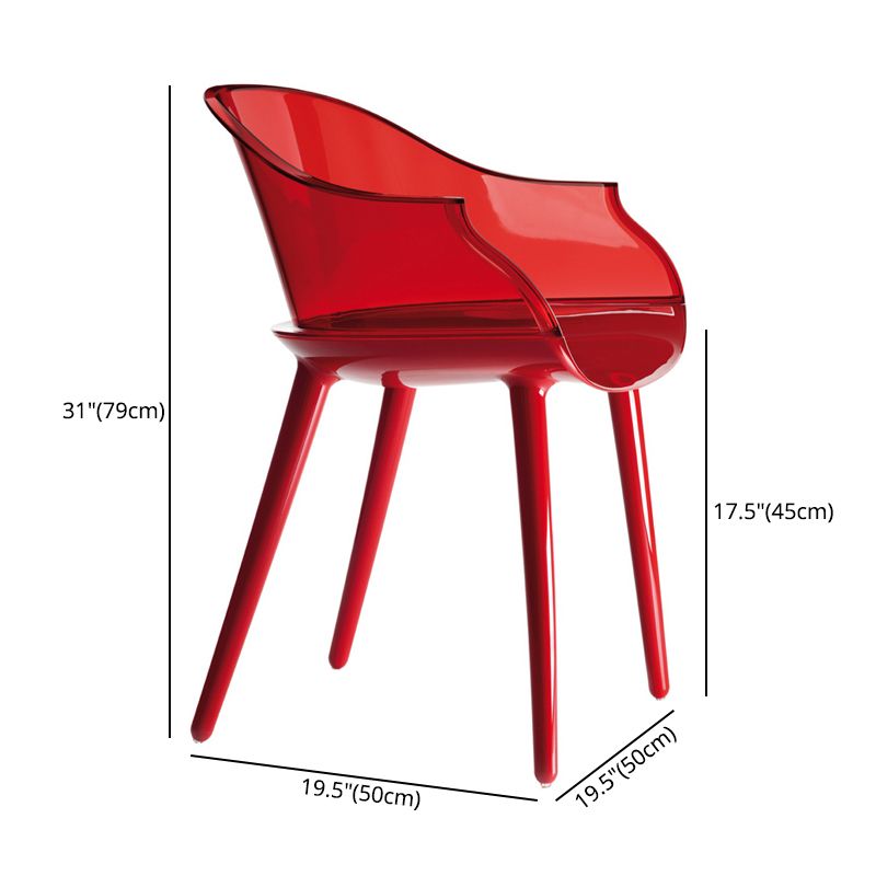 Sedia in plastica in stile scandinavo set di cucina a braccio posteriore solido singolo sedia da pranzo