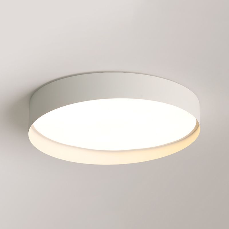 Contemporary LED Ceiling Lamp White Flush Light with Metal for Bedroom