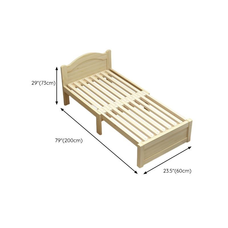 Contemporary Daybed Solid Wood Natural No Theme with Guardrail Headboard