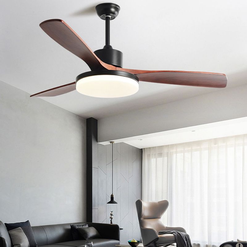 Modern Ceiling Fan Light Fixture Wooden LED Ceiling Lamp for Bedroom