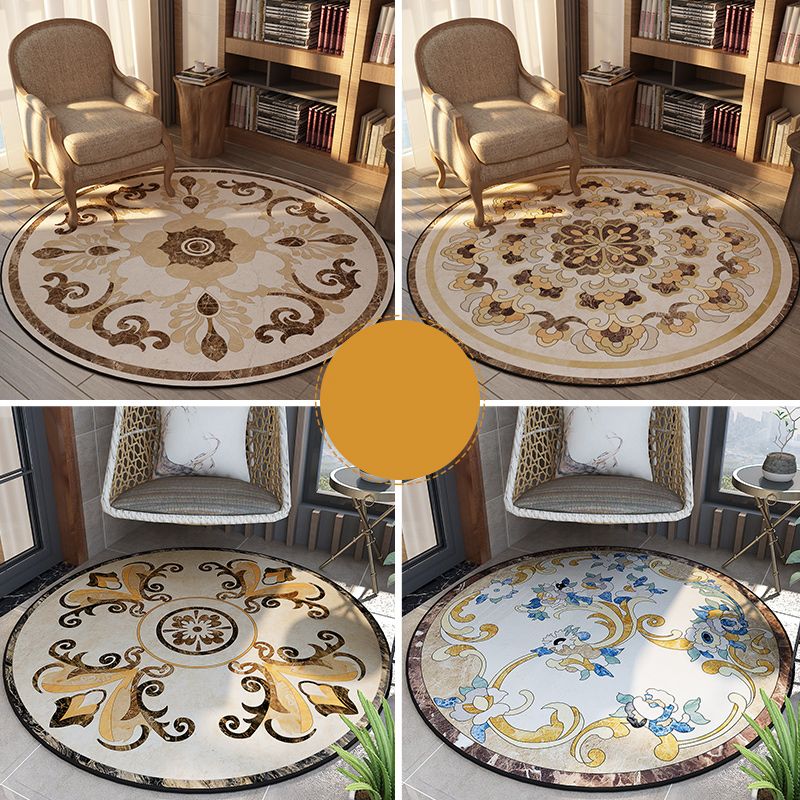 Olden Bedroom Rug Multi Colored Floral Printed Indoor Rug Polypropylene Anti-Slip Backing Easy Care Area Carpet